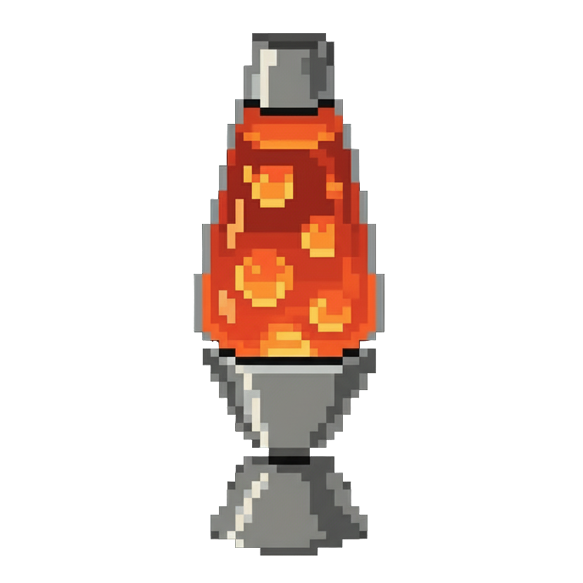 Pixel art lava lamp in healthy state