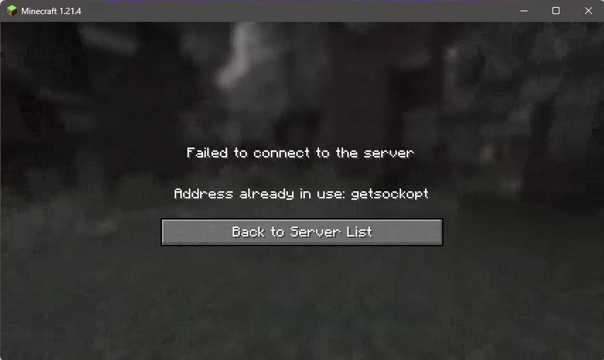 minecraft connection failure